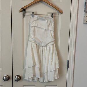 Cider Ivory Strapless Tiered Dress